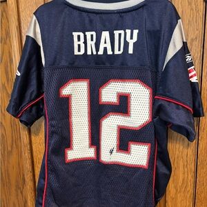 Kids Patriots Tom Brady Navy Football Jersey